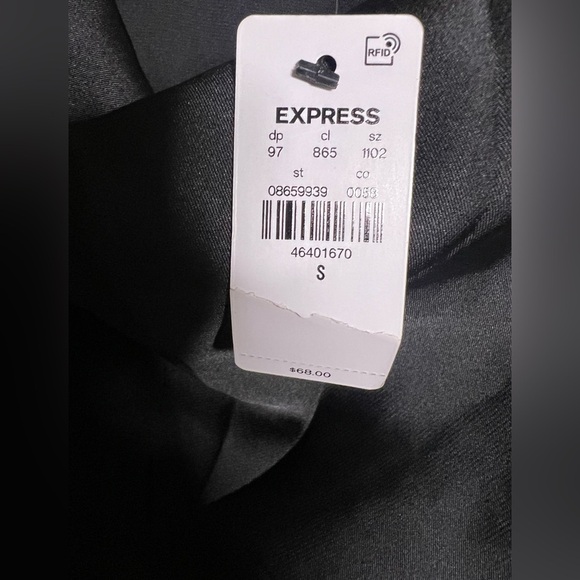 Express Satin-Look Long Sleeve Bodysuit. Size S - Picture 9 of 11